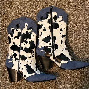 Cow Print Western Boots